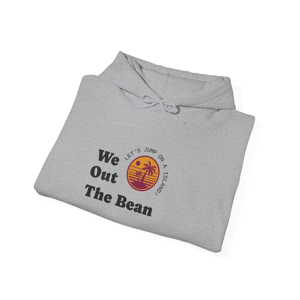 We Out The Bean Hoodie – Retro Sunset Coffee Graphic Hooded Sweatshirt