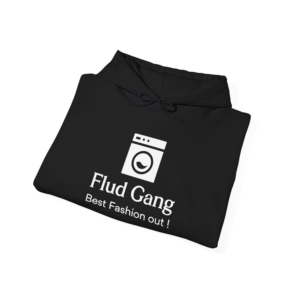 Fludgang Sleeve Hoodie — Minimal White Logo Pullover