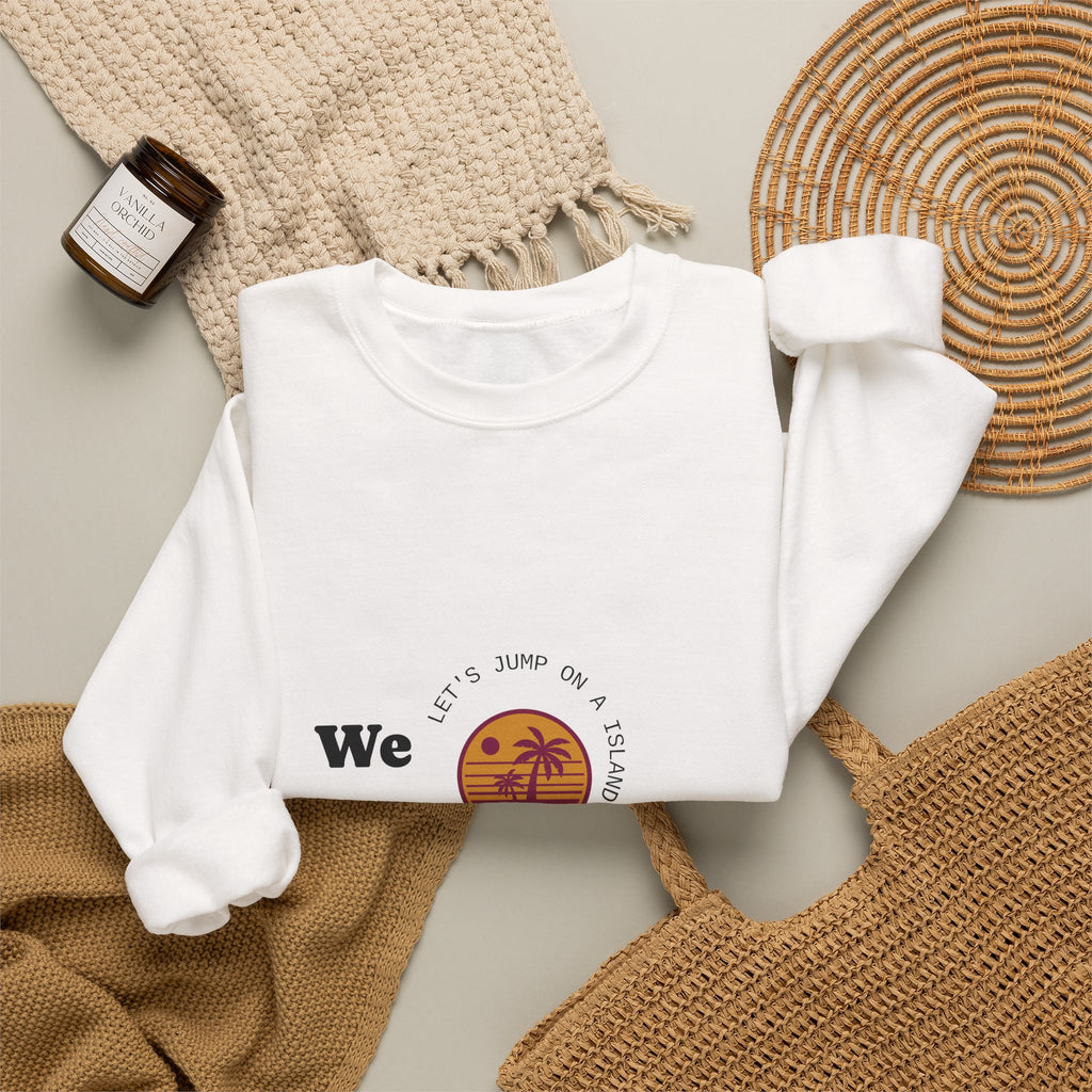 We Out The Bean Crewneck Sweatshirt — Retro Sunset Coffee Vibes