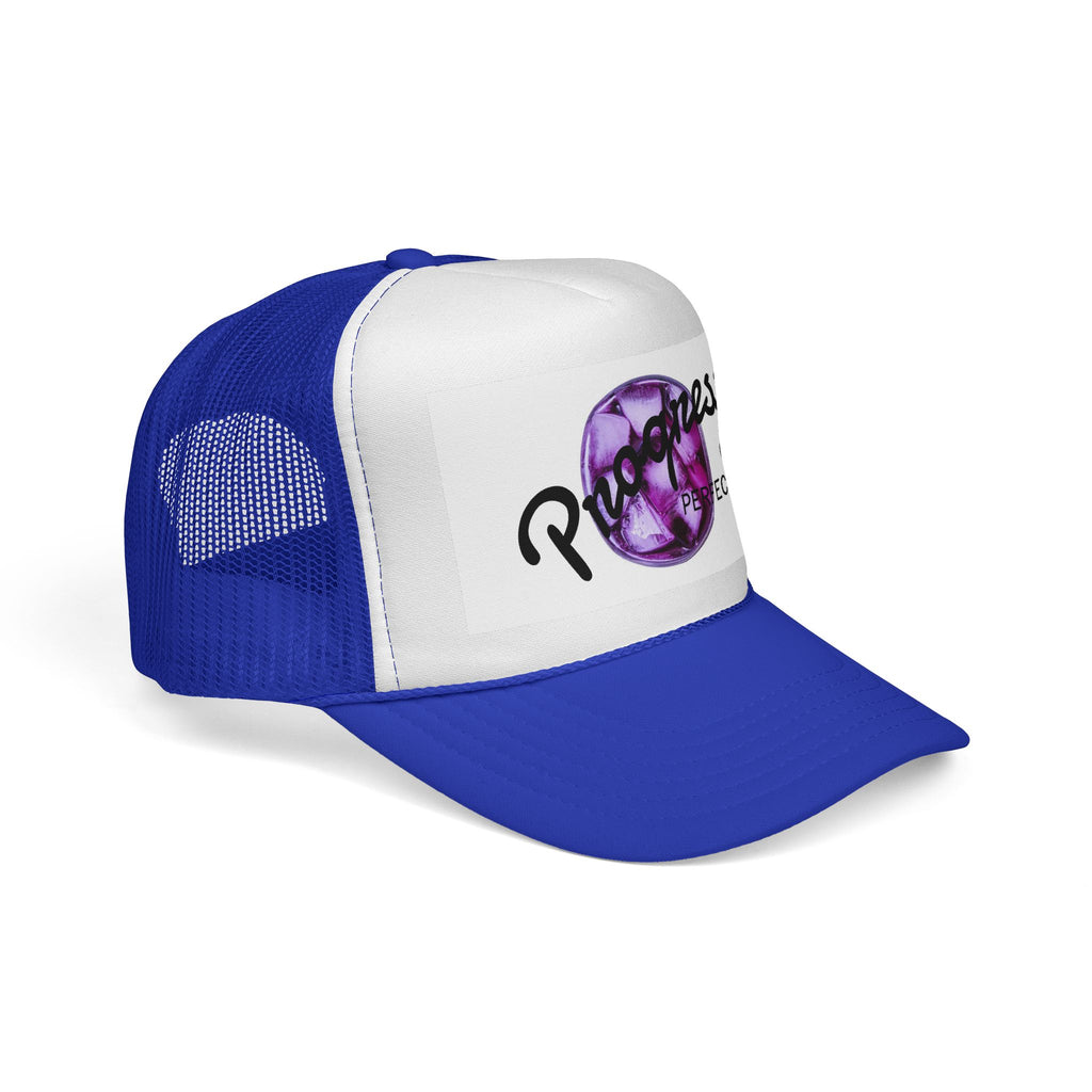 Progress Over Perfection Trucker Cap — Inspirational Mesh Snapback Hat
