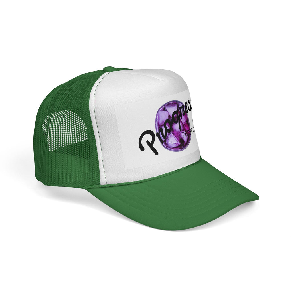 Progress Over Perfection Trucker Cap — Inspirational Mesh Snapback Hat