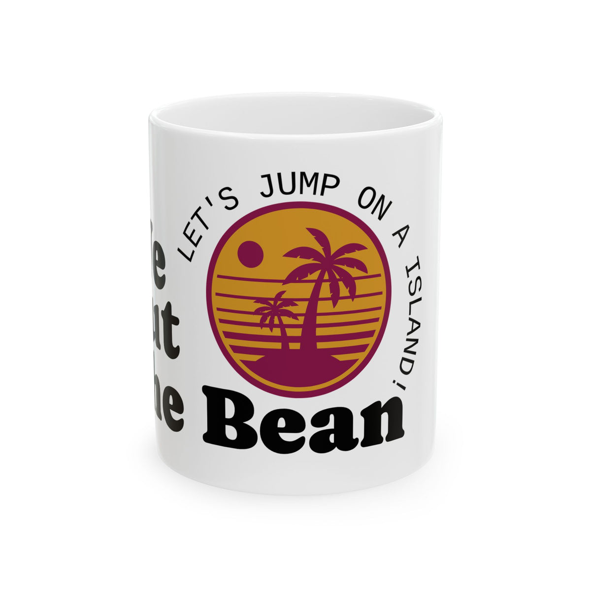Let's Jump on an Island Coffee Mug – Retro Palm Tree Ceramic Cup (11oz, 15oz)