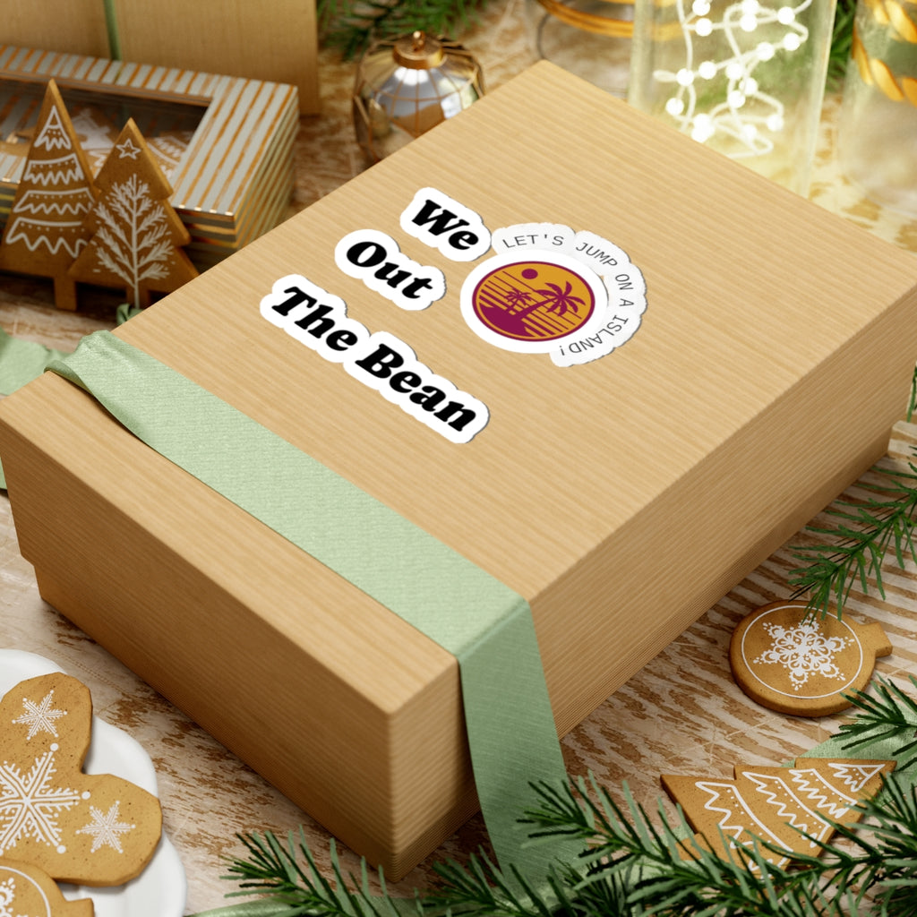 We Out The Bean - Retro Palm Island Kiss-Cut Sticker