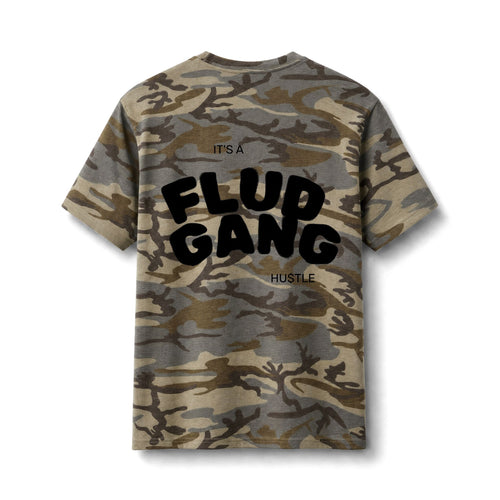 Camo Tee — “Flud Gang” Graphic Cotton T-Shirt