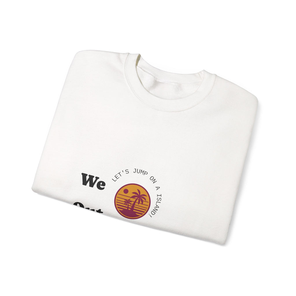 We Out The Bean Crewneck Sweatshirt — Retro Sunset Coffee Vibes