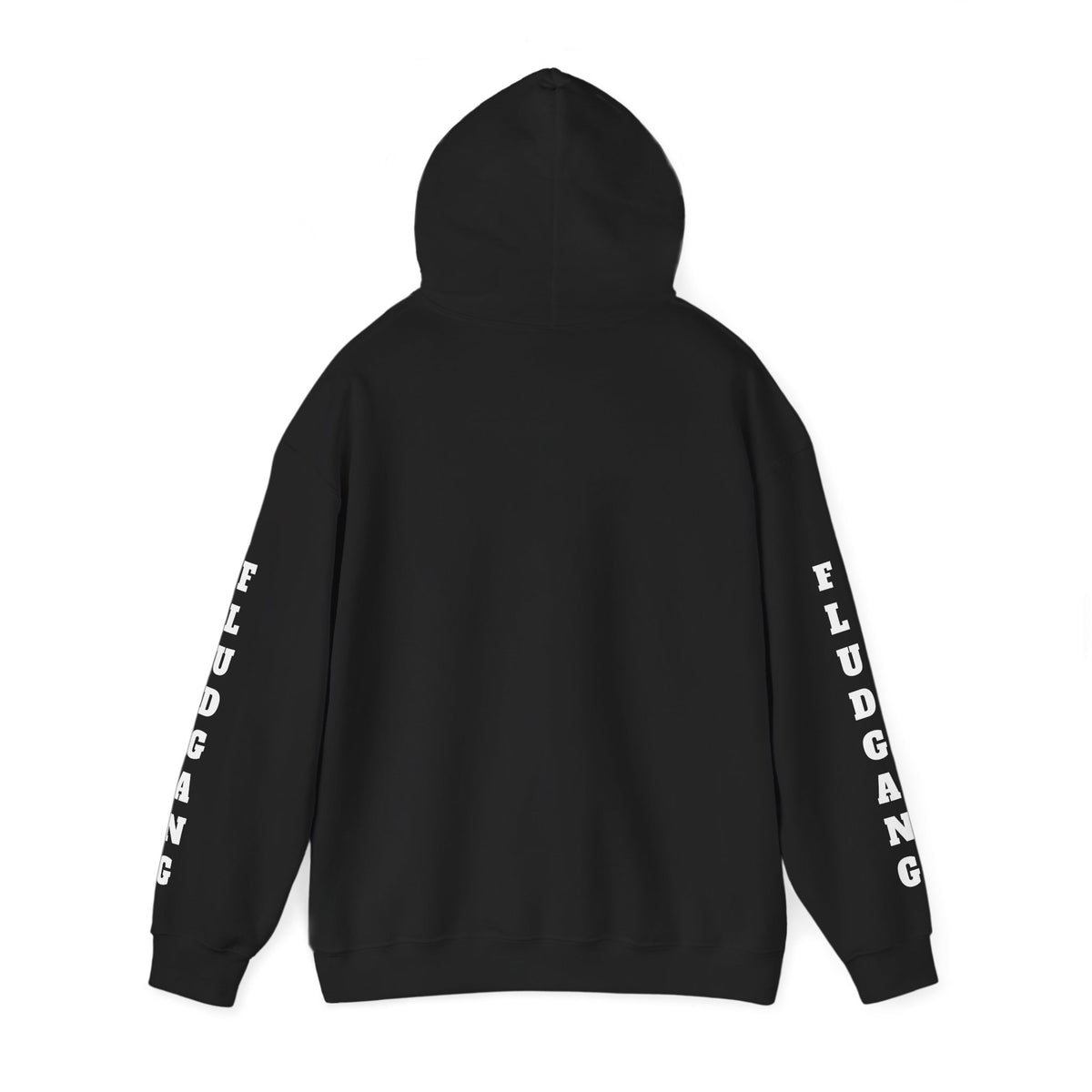 Fludgang Sleeve Hoodie — Minimal White Logo Pullover